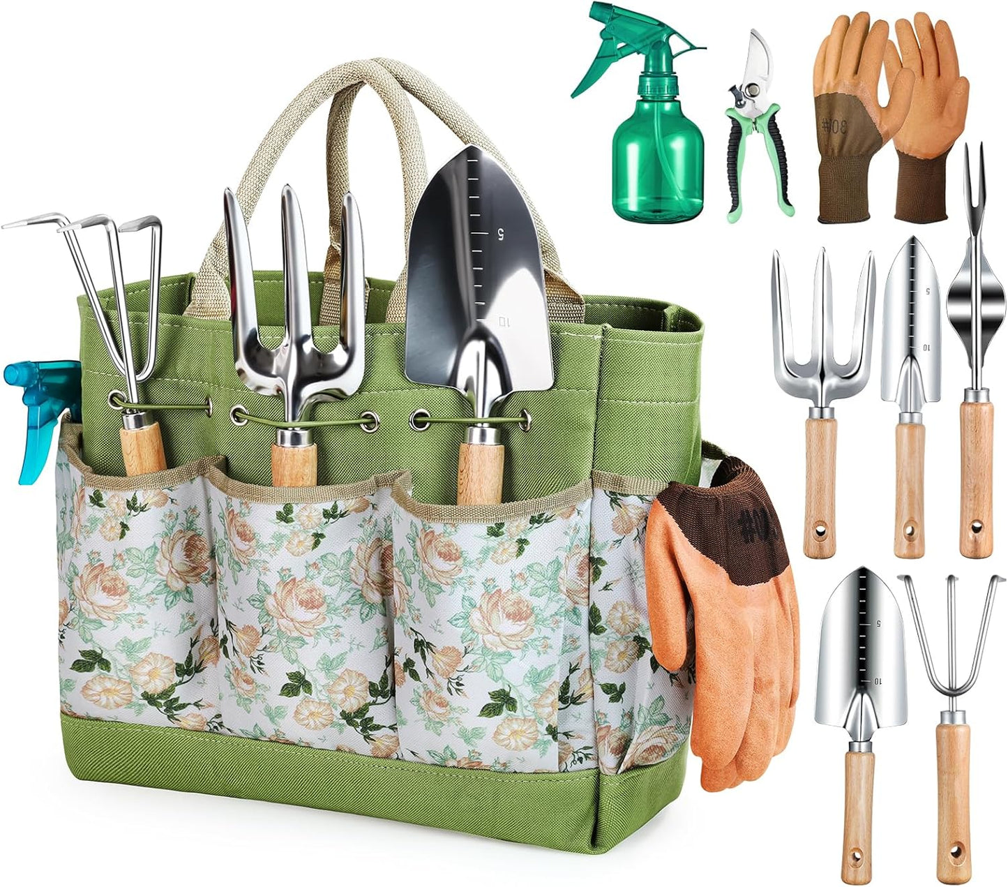 The Gardener's Essentials — 8-Piece Stainless Tool Set