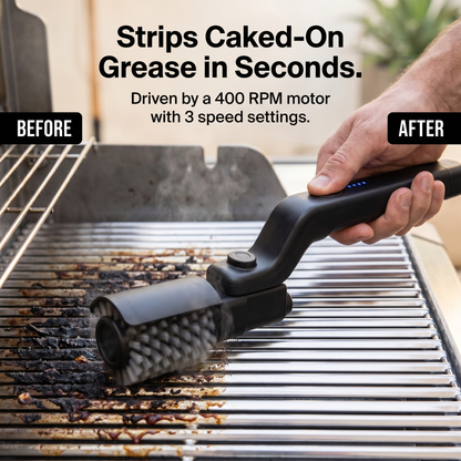 The Power Grill Brush — 5-Minute Grate Cleanup
